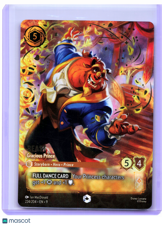2025 Disney Lorcana—Beast - Gracious Prince #224/204 Fabled—Enchanted Foil