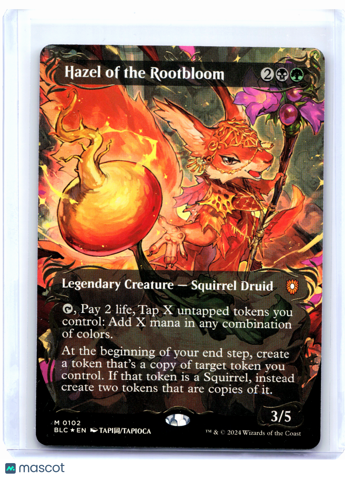 2024 Magic: TG—Hazel of the Rootbloom (Borderless) #0102 BLC—Mythic Raised Foil