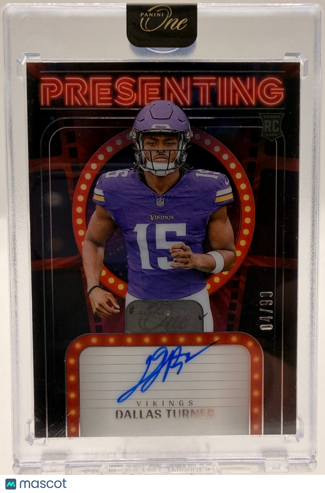 2024 Panini One-Presenting Football-Dallas Turner #168 RC- 4/99