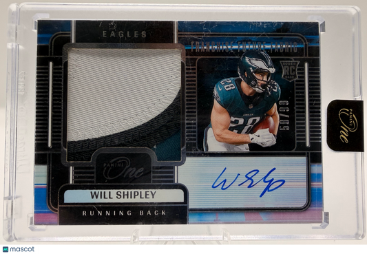 2025 Panini One-Franchise Future Fabric Football—Will Shipley #92 RPA 58/99
