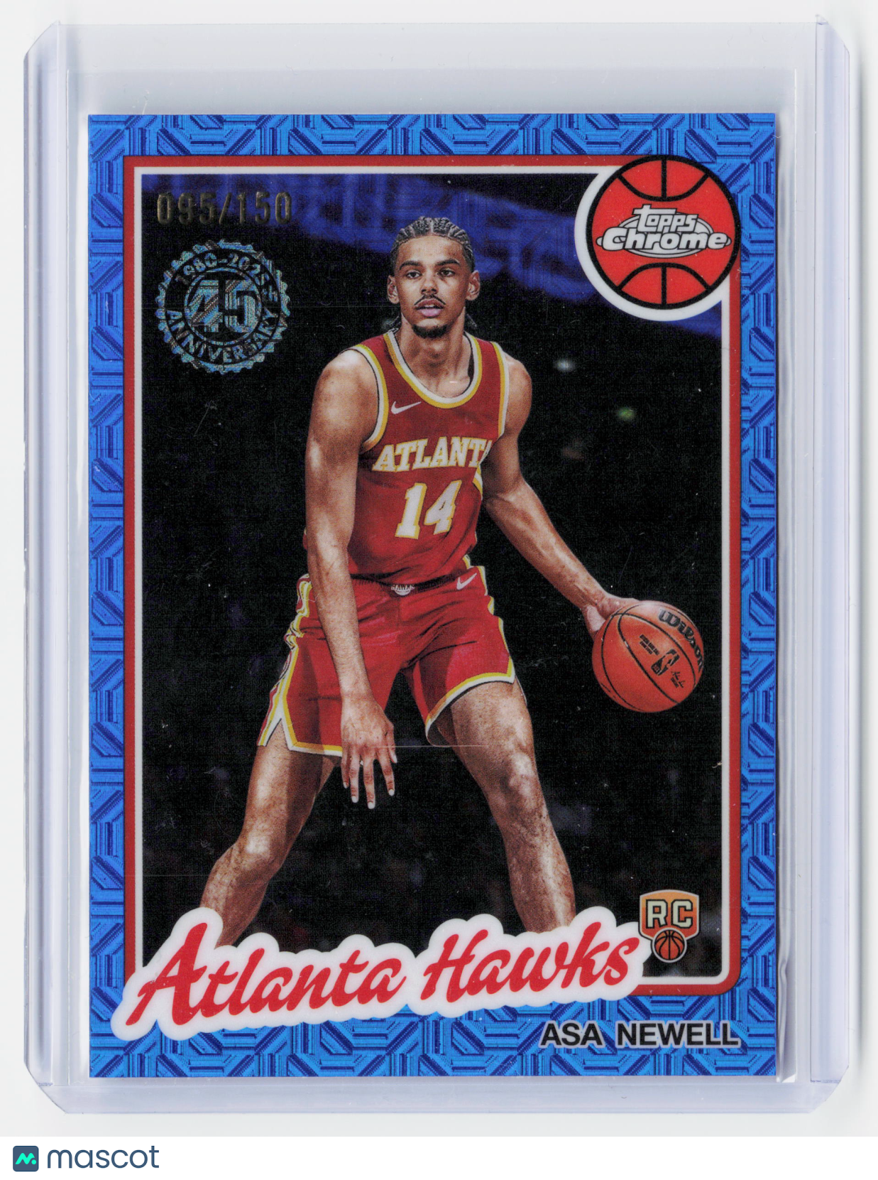 2025 Topps Chrome Basketball—Asa Newell #TC-AN Blue RC 095/150