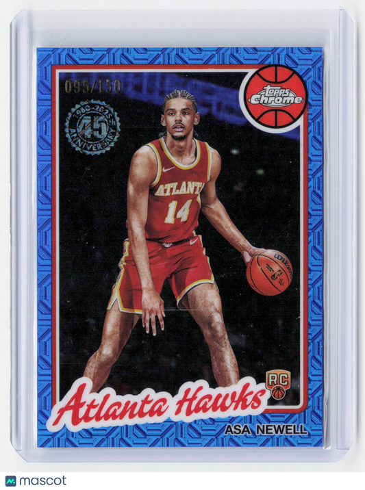 2025 Topps Chrome Basketball—Asa Newell #TC-AN Blue RC 095/150