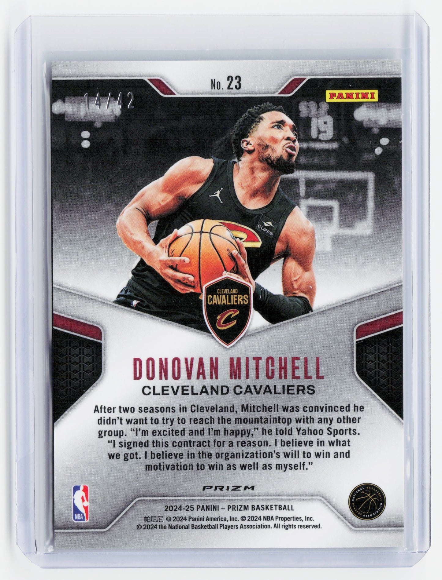 2024 Panini Prizm Dominance Basketball—Donovan Mitchell #23 Pink 14/42