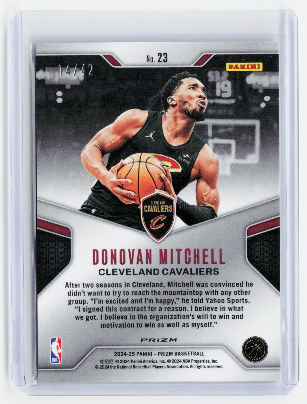 2024 Panini Prizm Dominance Basketball—Donovan Mitchell #23 Pink 14/42