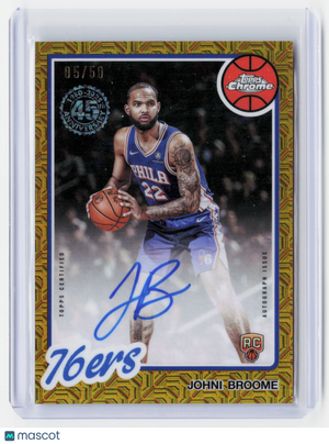 2025 Topps Chrome Basketball—Johni Broome #80CR2-JO Gold Mojo Refractor 05/50 RC
