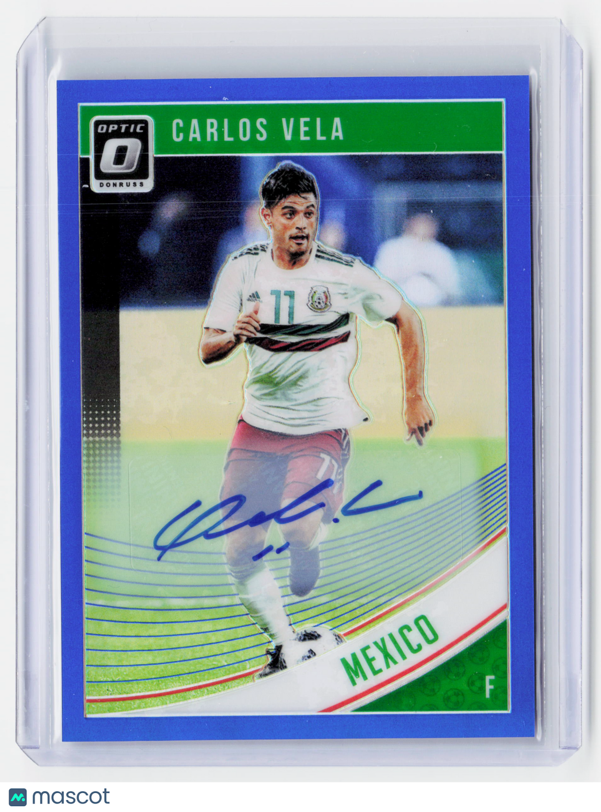 2019 Panini Donruss Optic Soccer—Carlos Vela #148 Auto Blue 85/99