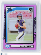 2024 Panini Donruss Optic Football—J.J. McCarthy #303 Pink Prizm