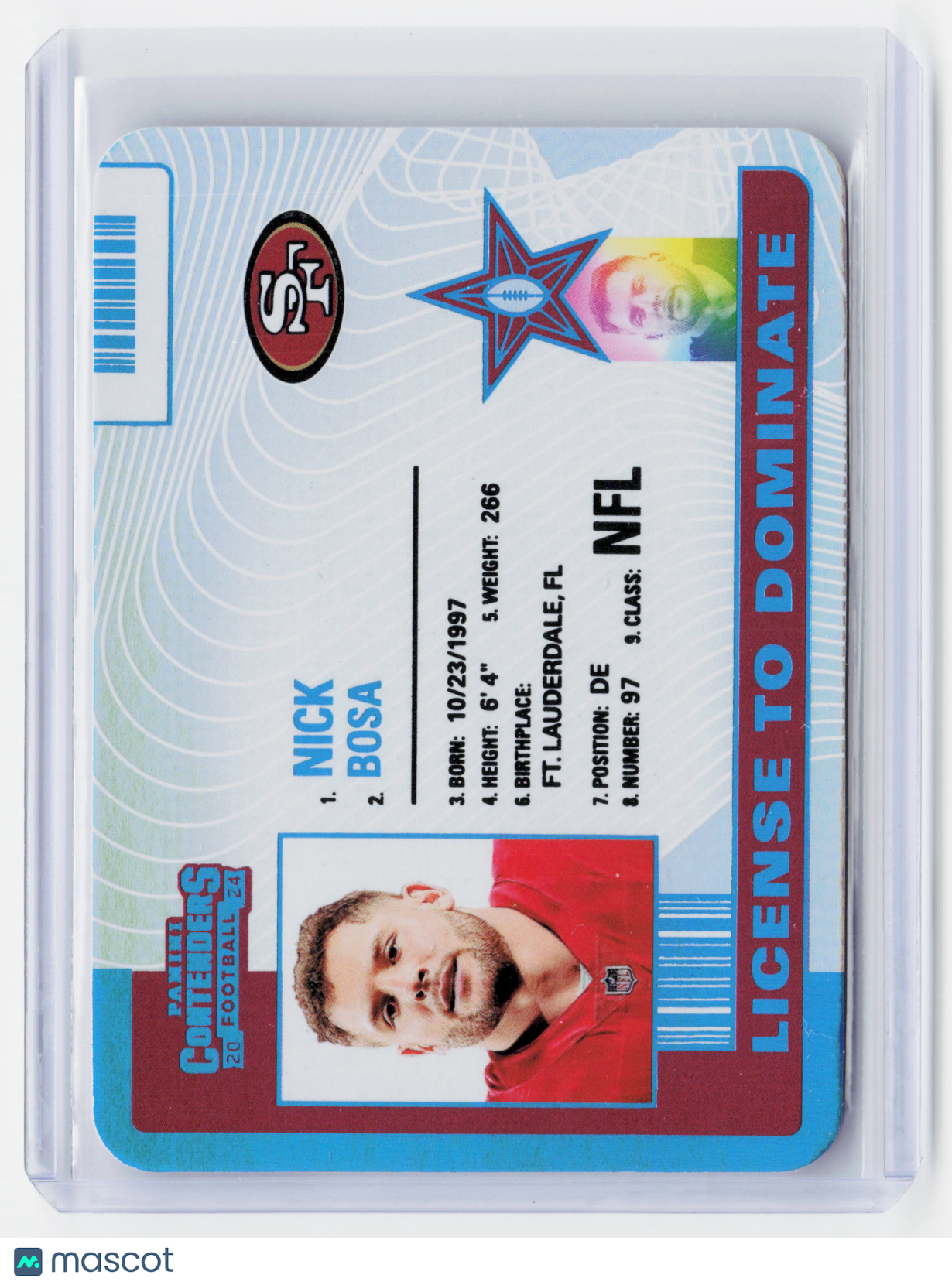 2025 Panini Contenders Football License to Dominate Football—Nick Bosa #24