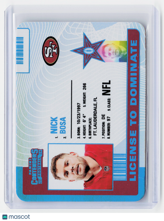 2025 Panini Contenders Football License to Dominate Football—Nick Bosa #24