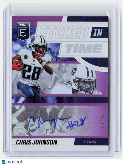 2022 Donruss Elite Etched in Time Signatures Football—Chris Johnson #ET-CJ 39/49