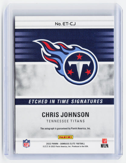 2022 Donruss Elite Etched in Time Signatures Football—Chris Johnson #ET-CJ 39/49