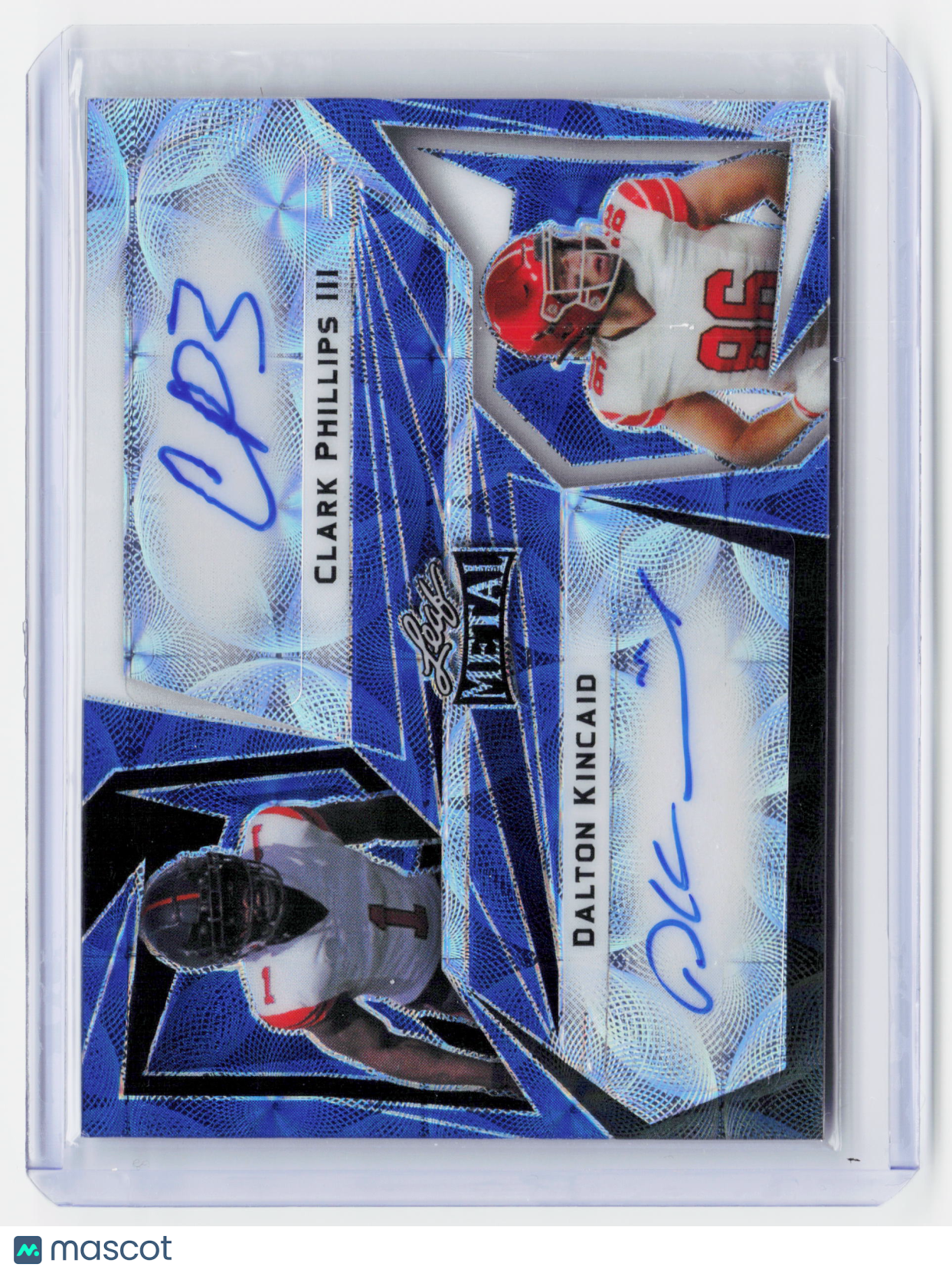 2023 Leaf Metal Draft Football—Clark Phillips III Dalton Kincaid #DA-7 Blue 4/4