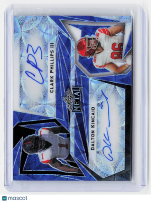 2023 Leaf Metal Draft Football—Clark Phillips III Dalton Kincaid #DA-7 Blue 4/4