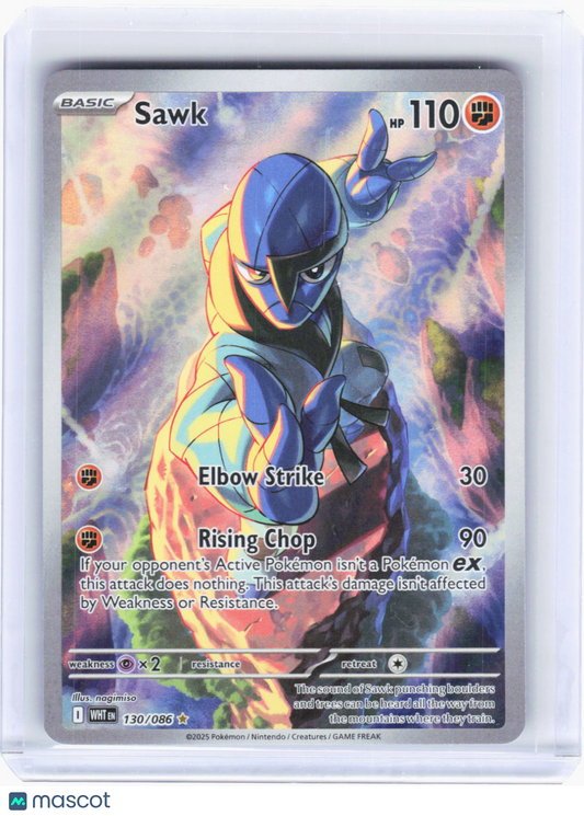 2025 Pokemon—Sawk #130/86 White Flare—Illustration Rare Holo