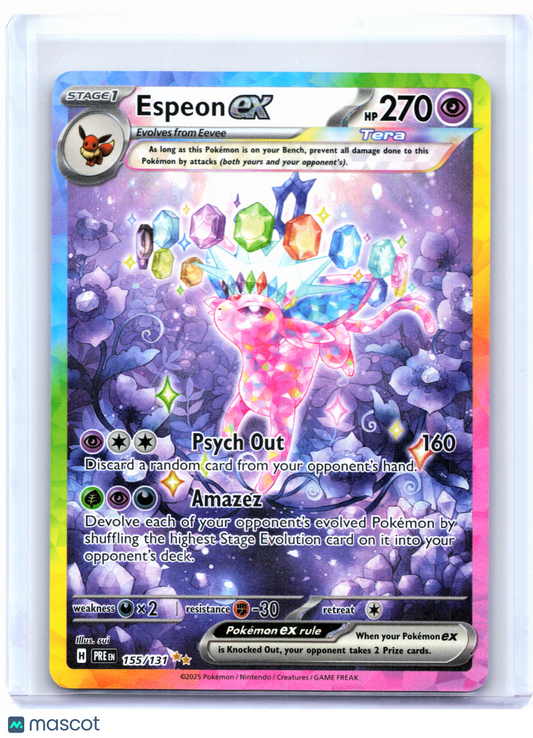 2025 Pokemon—Espeon ex #155/131 Prismatic Evolutions—Special Illustration Rare