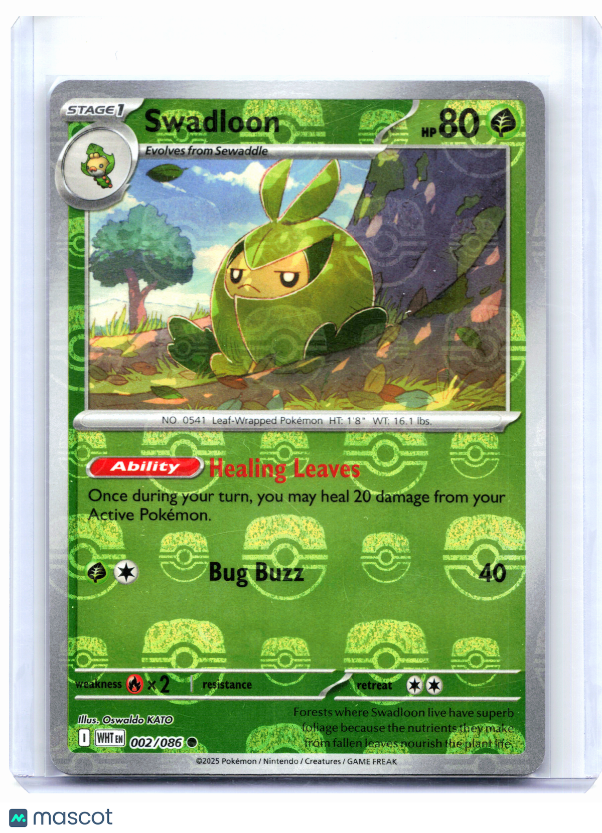 2025 Pokemon—Swadloon (Master Ball Pattern) #002/086 White Flare—Common Holo