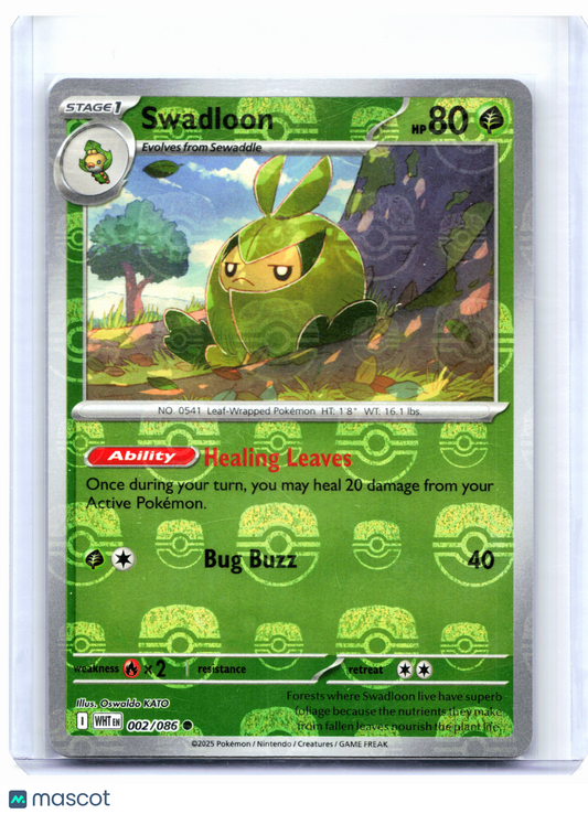 2025 Pokemon—Swadloon (Master Ball Pattern) #002/086 White Flare—Common Holo