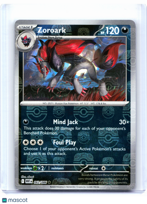 2025 Pokemon—Zoroark (Master Ball Pattern) #062/086 White Flare—Rare Holo