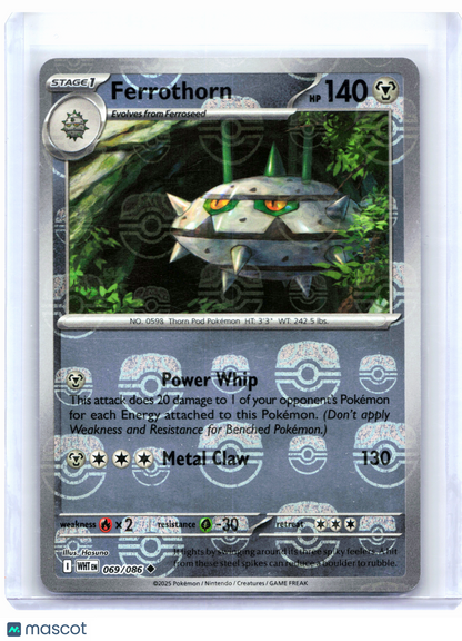 2025 Pokemon—Ferrothorn (Master Ball Pattern) #069/086 White Flare—Uncommon Holo
