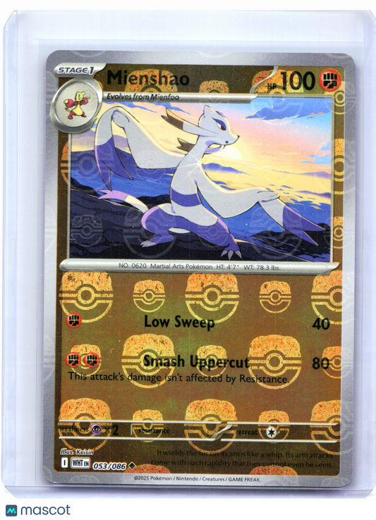 2025 Pokemon—Mienshao (Master Ball Pattern) #053/086 White Flare—Uncommon Holo