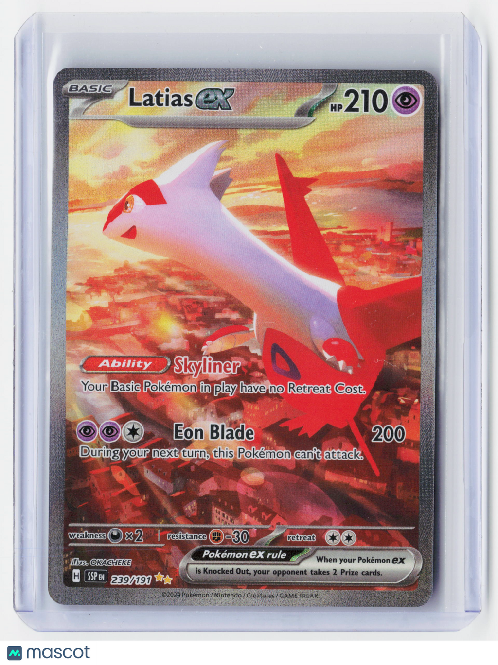 2024 Pokemon—Latias ex #239/191 Surging Sparks—Special Illustration Rare Holo