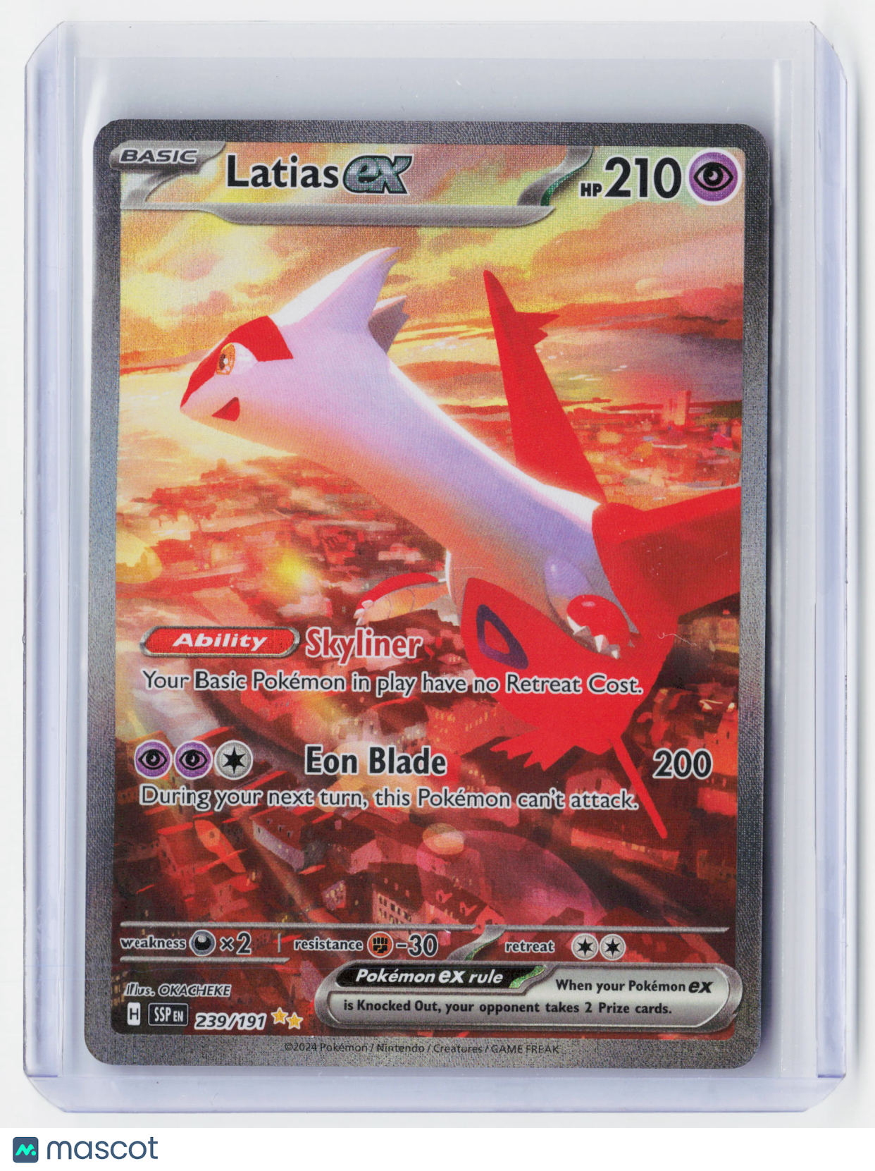 2024 Pokemon—Latias ex #239/191 Surging Sparks—Special Illustration Rare Holo