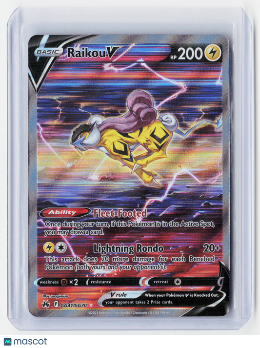 2023 Pokemon—Raikou V #GG41/GG70 Crown Zenith—Rare Holo