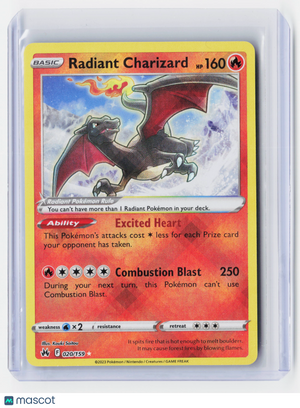 2023 Pokemon—Radiant Charizard #020/159 Crown Zenith—Radiant Rare Holo