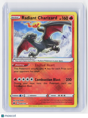 2023 Pokemon—Radiant Charizard #020/159 Crown Zenith—Radiant Rare Holo
