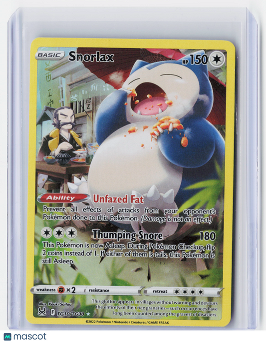 2022 Pokemon—Snorlax #TG10/TG30 Lost Origin—Rare Holo