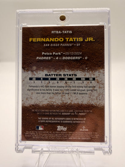 2025 Topps Now—Fernando Tatis Jr. #RTBA-TATIS Game Used Memorabilia Auto 2/5