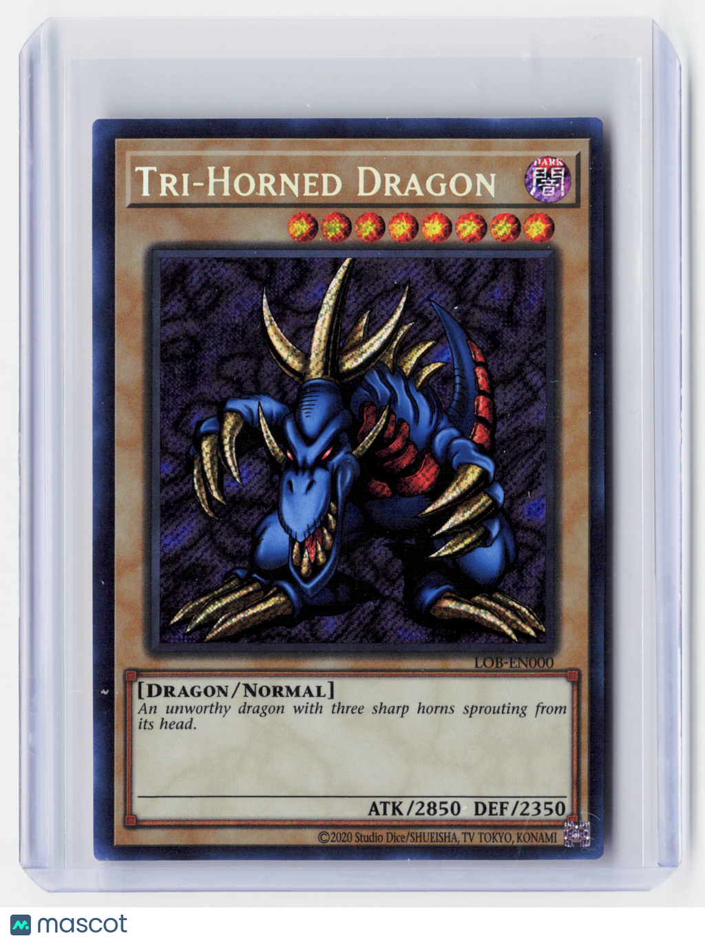 2020 YuGiOh!—Tri-Horned Dragon #LOB-EN000 (25th Anniversary Ed)—Secret Rare Holo