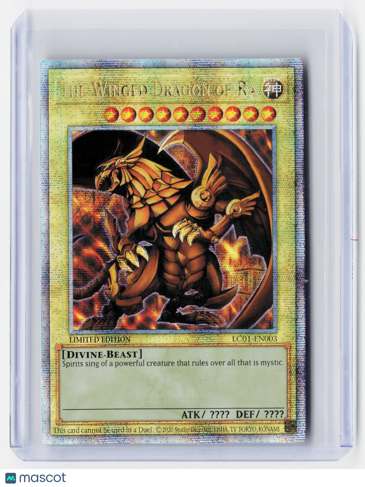 2020 YuGiOh!—The Winged Dragon of Ra #LCO1-EN003 (25th Anniversary Ed)—QCSR Holo