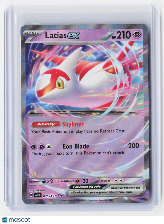 2024 Pokemon—Latias ex #76/191 Surging Sparks—Double Rare Holo