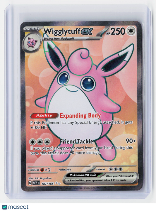 2023 Pokemon—Wigglytuff EX #187/165 Scarlet & Violet 151—Secret Rare Holo