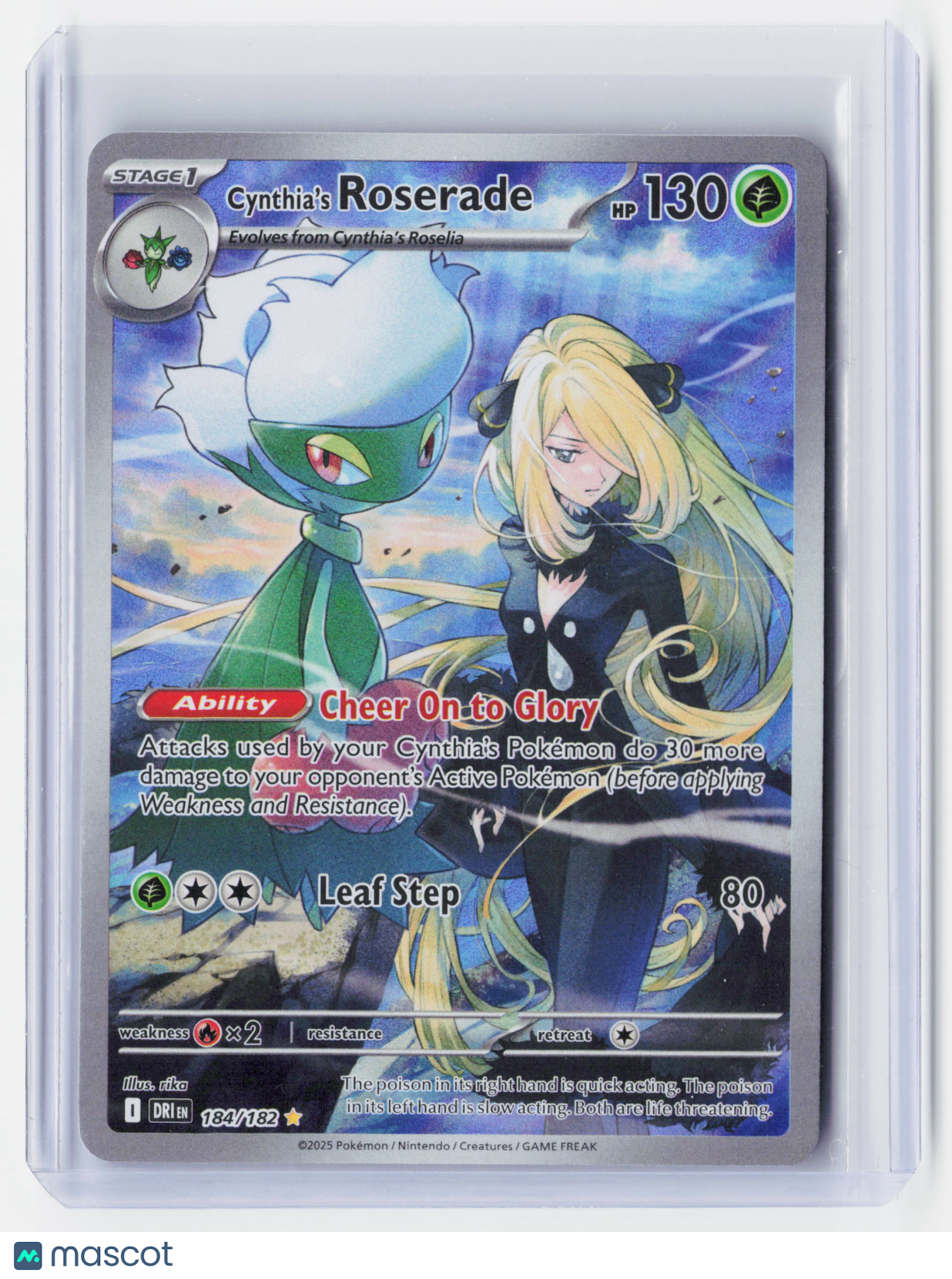 2025 Pokemon—Cynthia's Roserade #184/182 Destined Rivals—Secret Rare Holo