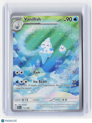 2025 Pokemon—Vanillish #112/086 White Flare—Illustration Rare Foil
