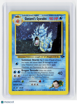 2000 Pokemon—Giovanni's Gyarados #5/132 Gym Challenge—Rare Holo [Damaged]
