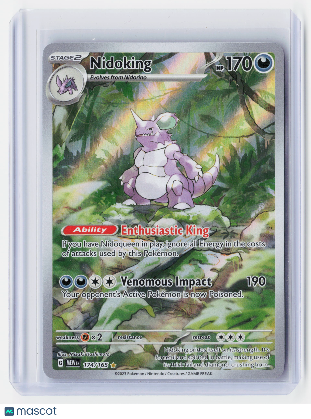 2023 Pokemon—Nidoking #174/165 Scarlet & Violet 151—Secret Rare Holo