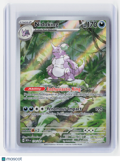 2023 Pokemon—Nidoking #174/165 Scarlet & Violet 151—Secret Rare Holo
