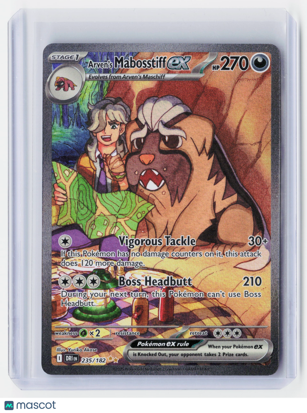 2025 Pokemon—Arven's Mabosstiff ex #235/182 Destined Rivals—SIR Holo