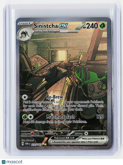 2024 Pokemon—Sinistcha ex #210/167 Twilight Masquerade—Secret Rare Holo