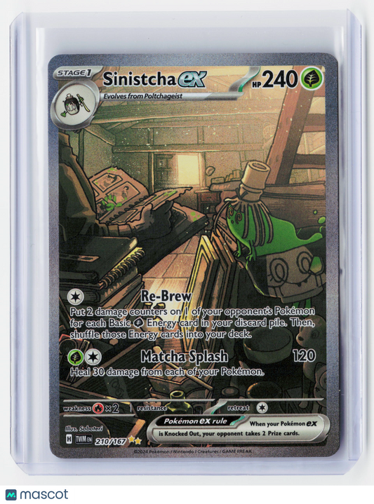 2024 Pokemon—Sinistcha ex #210/167 Twilight Masquerade—Secret Rare Holo