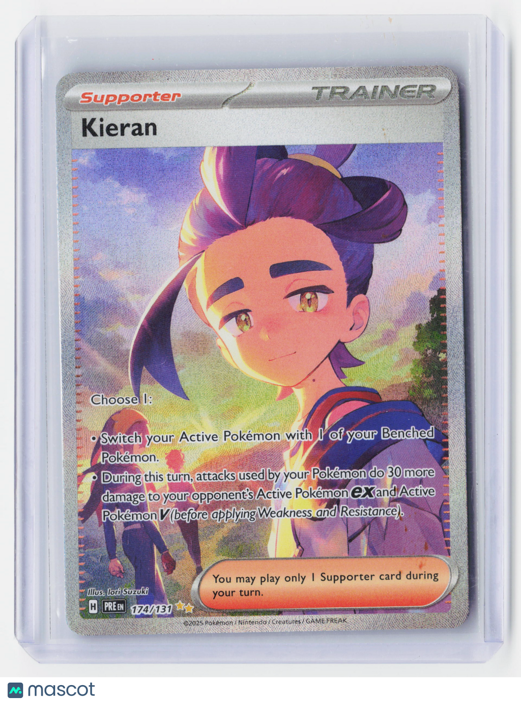 2025 Pokemon—Kieran #174/131 Prismatic Evolutions—Special Illustration Rare Holo
