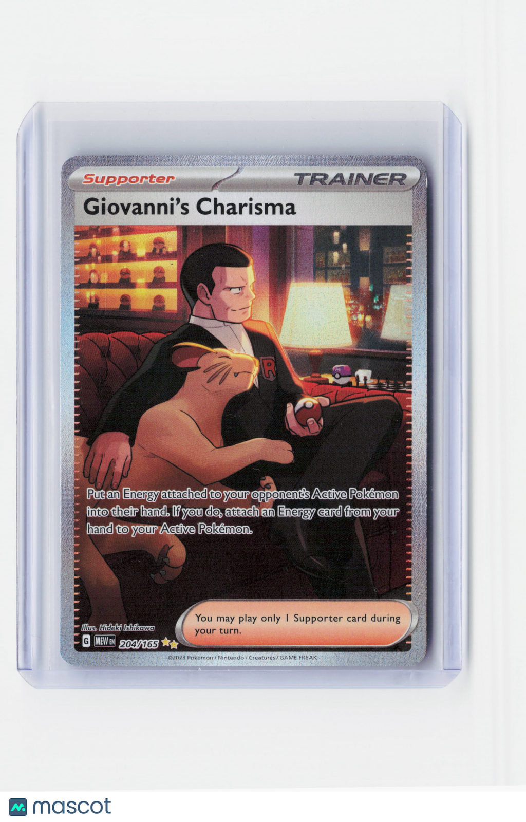 2023 Pokemon—Giovanni's Charisma #204/165 Scarlet & Violet 151—SIR Holo