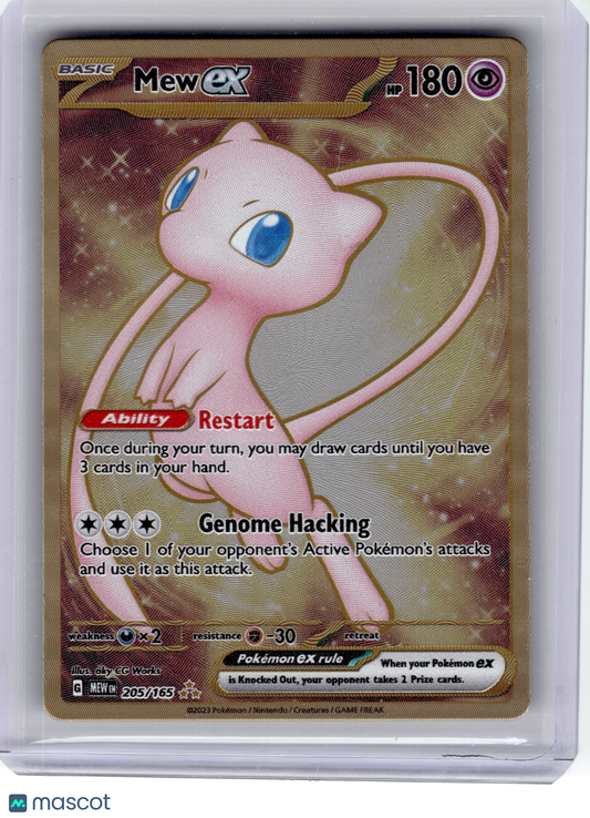 2023 Pokemon—Mew ex #205 Scarlet & Violet 151—Hyper Rare Gold (Metal)