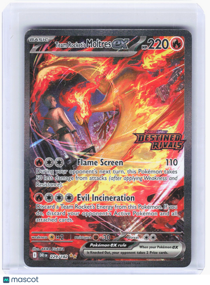 2025 Pokemon—Team Rocket's Moltres ex #229/182 Destined Rivals—SIR Holo