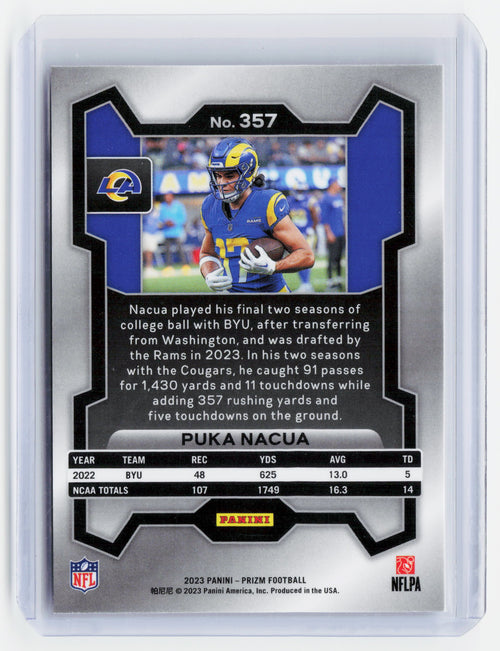 2023 Panini Prizm Football—Puka Nacua #357 Rookie RC Rams