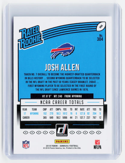 2018 Panini Donruss Football—Josh Allen #304