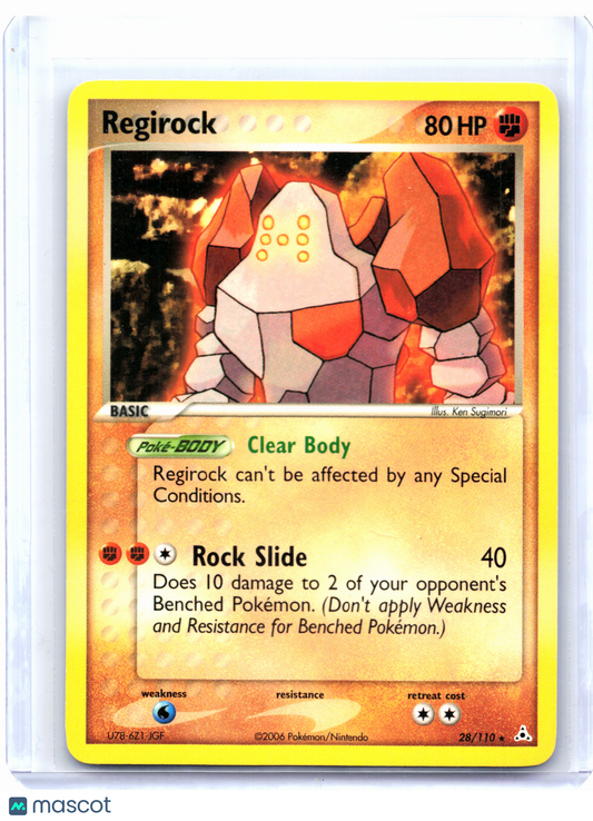 2006 Pokemon—Regirock #28/110 EX Holon Phantoms—Rare Nonholo